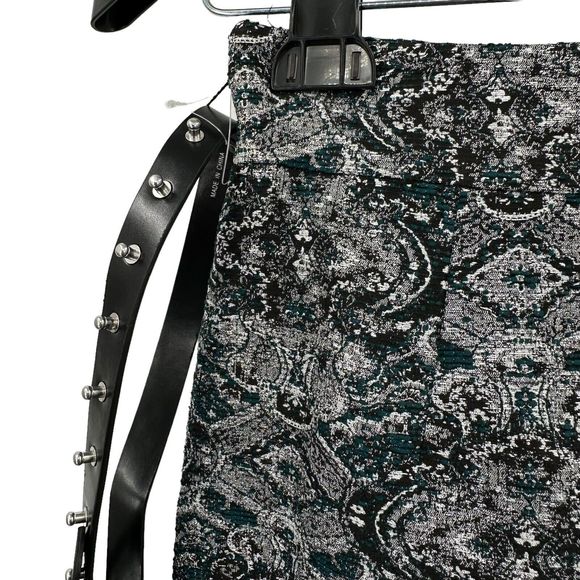 Antonio Melani Skirt 8 Metallic Blue and Silver Jacquard Pencil Betta New $99 - Picture 3 of 8